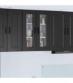 vidaXL Dishwasher Panel Kalmar Black 60 x 31 x 80 cm Engineered W — Model: 1x wall glass cabinet (2 doors) 60 cm wide 80 cm high