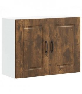 vidaXL Kitchen Wall Cabinet Kalmar Smoked Oak Engineered Wood — Model: 1x wall cabinet (2 doors) 80 cm wide 60 cm high