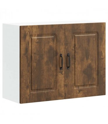 vidaXL Kitchen Wall Cabinet Kalmar Smoked Oak Engineered Wood — Model: 1x wall cabinet (2 doors) 80 cm wide 60 cm high