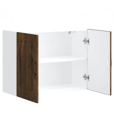vidaXL Kitchen Wall Cabinet Kalmar Smoked Oak Engineered Wood — Model: 1x wall cabinet (2 doors) 80 cm wide 60 cm high