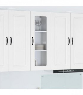 vidaXL Dishwasher Panel Kalmar White 40 x 31 x 100 cm Engineered — Model: 1x wall glass cabinet (1 door) 40 cm wide 100 cm high