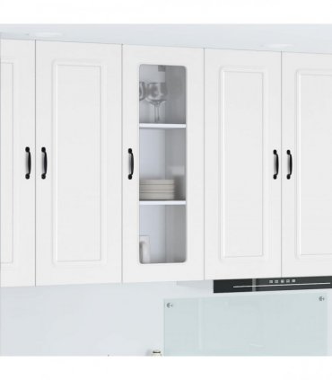 vidaXL Dishwasher Panel Kalmar White 40 x 31 x 100 cm Engineered — Model: 1x wall glass cabinet (1 door) 40 cm wide 100 cm high
