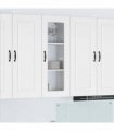 vidaXL Dishwasher Panel Kalmar White 40 x 31 x 100 cm Engineered — Model: 1x wall glass cabinet (1 door) 40 cm wide 100 cm high