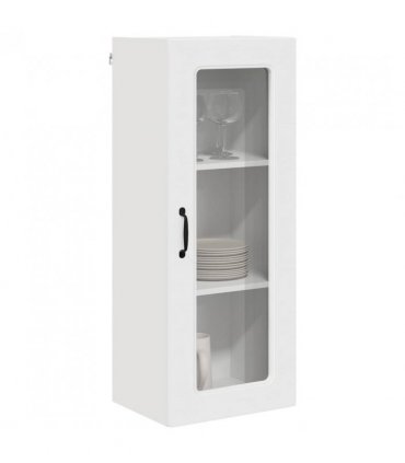 vidaXL Dishwasher Panel Kalmar White 40 x 31 x 100 cm Engineered — Model: 1x wall glass cabinet (1 door) 40 cm wide 100 cm high