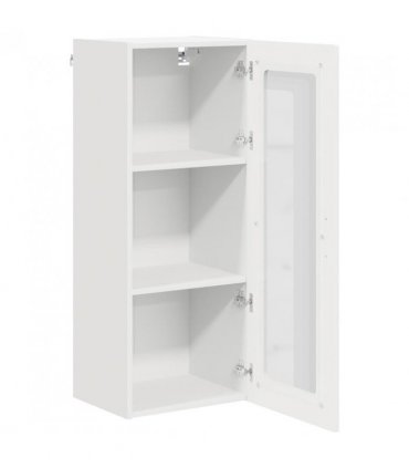 vidaXL Dishwasher Panel Kalmar White 40 x 31 x 100 cm Engineered — Model: 1x wall glass cabinet (1 door) 40 cm wide 100 cm high
