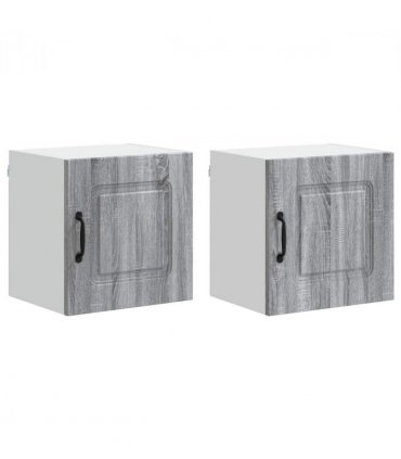 vidaXL Dishwasher Panel Kalmar 2 pcs Grey Sonoma 40 x 31 x 40 cm — Model: 2x wall cabinet (1 door) 40 cm wide 40 cm high
