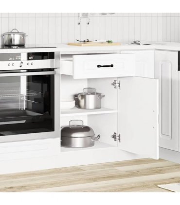 vidaXL Kitchen Base Cabinet Kalmar White Engineered Wood — Model: 1x bottom cabinet (1 door 1 drawer) 50 cm wide 81.5 cm high