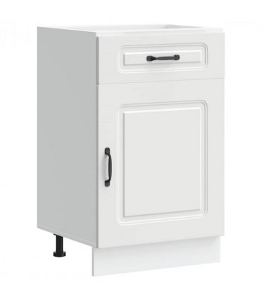 vidaXL Kitchen Base Cabinet Kalmar White Engineered Wood — Model: 1x bottom cabinet (1 door 1 drawer) 50 cm wide 81.5 cm high
