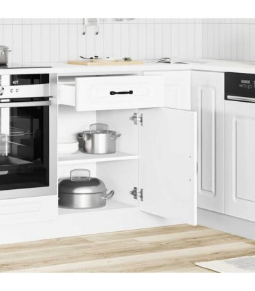 vidaXL Kitchen Base Cabinet Kalmar White Engineered Wood — Model: 1x bottom cabinet (1 door 1 drawer) 50 cm wide 81.5 cm high