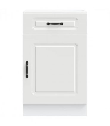 vidaXL Kitchen Base Cabinet Kalmar White Engineered Wood — Model: 1x bottom cabinet (1 door 1 drawer) 50 cm wide 81.5 cm high