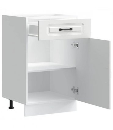 vidaXL Kitchen Base Cabinet Kalmar White Engineered Wood — Model: 1x bottom cabinet (1 door 1 drawer) 50 cm wide 81.5 cm high