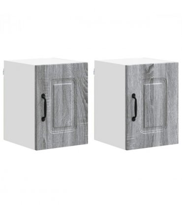 vidaXL Dishwasher Panel Kalmar 2 pcs Grey Sonoma 30 x 31 x 40 cm — Model: 2x wall cabinet (1 door) 30 cm wide 40 cm high