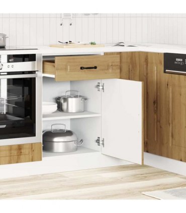 vidaXL Kitchen Base Cabinet Kalmar Artisan Oak Engineered W — Model: 1x bottom cabinet (1 door 1 drawer) 50 cm wide 81.5 cm high