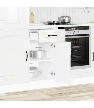 vidaXL Kitchen Base Cabinet Kalmar High Gloss White Enginee — Model: 1x bottom cabinet (1 door 1 drawer) 40 cm wide 81.5 cm high