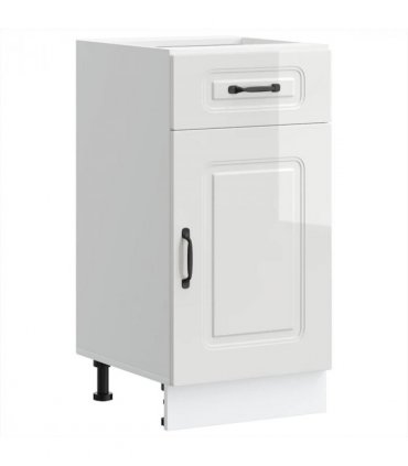 vidaXL Kitchen Base Cabinet Kalmar High Gloss White Enginee — Model: 1x bottom cabinet (1 door 1 drawer) 40 cm wide 81.5 cm high