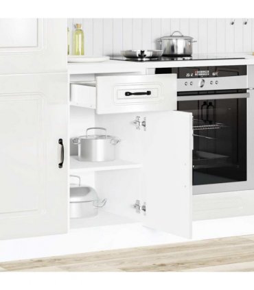 vidaXL Kitchen Base Cabinet Kalmar High Gloss White Enginee — Model: 1x bottom cabinet (1 door 1 drawer) 40 cm wide 81.5 cm high