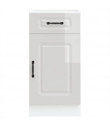 vidaXL Kitchen Base Cabinet Kalmar High Gloss White Enginee — Model: 1x bottom cabinet (1 door 1 drawer) 40 cm wide 81.5 cm high