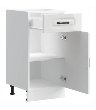 vidaXL Kitchen Base Cabinet Kalmar High Gloss White Enginee — Model: 1x bottom cabinet (1 door 1 drawer) 40 cm wide 81.5 cm high