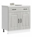 vidaXL Kitchen Base Cabinet Kalmar Grey Sonoma Engineered — Model: 1x bottom cabinet (2 doors 1 drawer) 80 cm wide 81.5 cm high