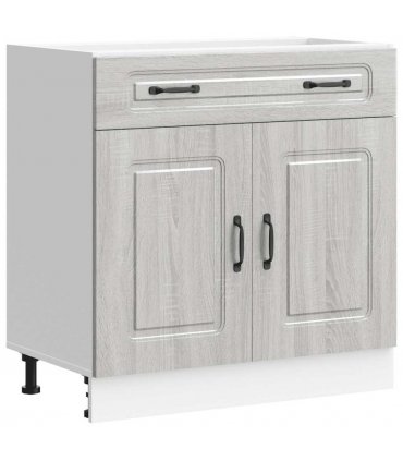 vidaXL Kitchen Base Cabinet Kalmar Grey Sonoma Engineered — Model: 1x bottom cabinet (2 doors 1 drawer) 80 cm wide 81.5 cm high