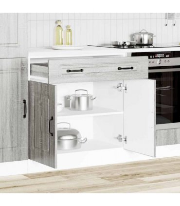 vidaXL Kitchen Base Cabinet Kalmar Grey Sonoma Engineered — Model: 1x bottom cabinet (2 doors 1 drawer) 80 cm wide 81.5 cm high