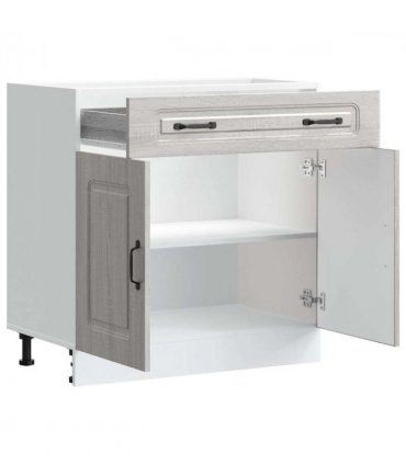 vidaXL Kitchen Base Cabinet Kalmar Grey Sonoma Engineered — Model: 1x bottom cabinet (2 doors 1 drawer) 80 cm wide 81.5 cm high