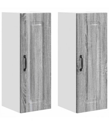 vidaXL Dishwasher Panel Kalmar 2 pcs Grey Sonoma 30 x 31 x 80 cm — Model: 2x wall cabinet (1 door) 30 cm wide 80 cm high