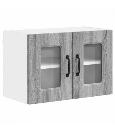 vidaXL Dishwasher Panel Kalmar 2 pcs Grey Sonoma 60 x 31 x 40 cm — Model: 2x wall glass cabinet (2 doors) 60 cm wide 40 cm high