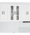 vidaXL Dishwasher Panel Kalmar White 60 x 31 x 80 cm Engineered W — Model: 1x wall glass cabinet (2 doors) 60 cm wide 80 cm high