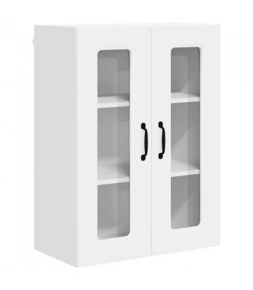 vidaXL Dishwasher Panel Kalmar White 60 x 31 x 80 cm Engineered W — Model: 1x wall glass cabinet (2 doors) 60 cm wide 80 cm high