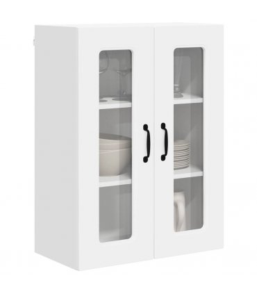 vidaXL Dishwasher Panel Kalmar White 60 x 31 x 80 cm Engineered W — Model: 1x wall glass cabinet (2 doors) 60 cm wide 80 cm high