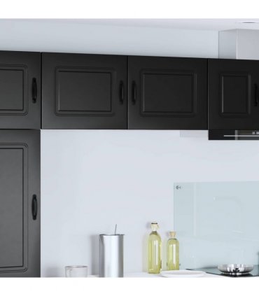 vidaXL Dishwasher Panel Kalmar 2 pcs Black 50 x 31 x 40 cm — Model: 2x wall cabinet (1 door) 50 cm wide 40 cm high