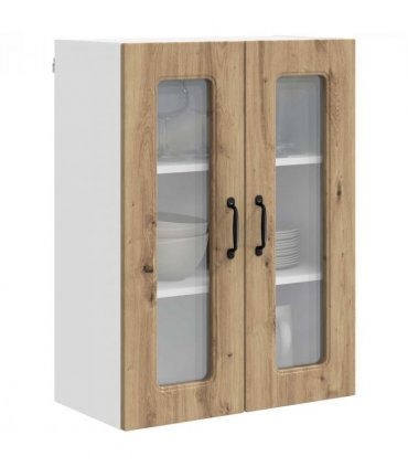 vidaXL Dishwasher Panel Kalmar Artisan Oak 60 x 31 x 80 cm — Model: 1x wall glass cabinet (2 doors) 60 cm wide 80 cm high