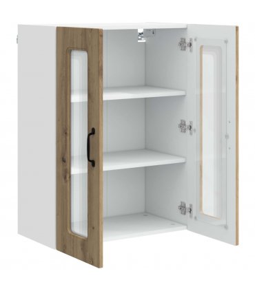vidaXL Dishwasher Panel Kalmar Artisan Oak 60 x 31 x 80 cm — Model: 1x wall glass cabinet (2 doors) 60 cm wide 80 cm high