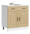 vidaXL Kitchen Base Cabinet Kalmar Sonoma Oak Engineered W — Model: 1x bottom cabinet (2 doors 1 drawer) 80 cm wide 81.5 cm high