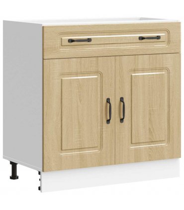 vidaXL Kitchen Base Cabinet Kalmar Sonoma Oak Engineered W — Model: 1x bottom cabinet (2 doors 1 drawer) 80 cm wide 81.5 cm high
