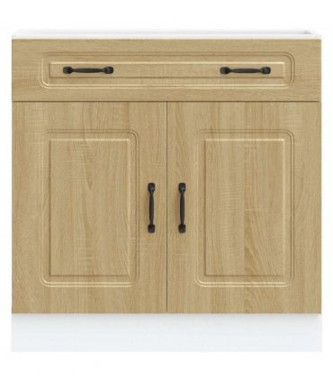 vidaXL Kitchen Base Cabinet Kalmar Sonoma Oak Engineered W — Model: 1x bottom cabinet (2 doors 1 drawer) 80 cm wide 81.5 cm high