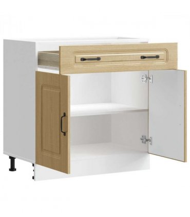 vidaXL Kitchen Base Cabinet Kalmar Sonoma Oak Engineered W — Model: 1x bottom cabinet (2 doors 1 drawer) 80 cm wide 81.5 cm high