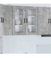 vidaXL Dishwasher Panel Kalmar 2 pcs Concrete Grey 40 x 31 x 80 cm — Model: 2x wall glass cabinet (1 door) 40 cm wide 80 cm high