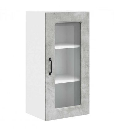 vidaXL Dishwasher Panel Kalmar 2 pcs Concrete Grey 40 x 31 x 80 cm — Model: 2x wall glass cabinet (1 door) 40 cm wide 80 cm high