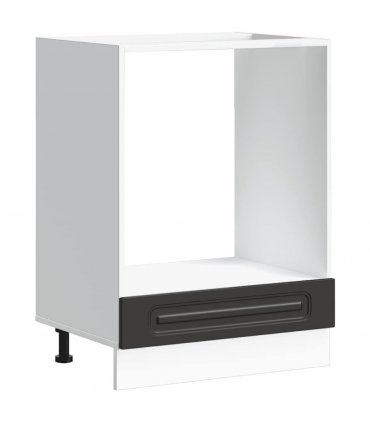 vidaXL Oven Cabinet Kalmar Black Engineered Wood — Model: 1x oven cabinet 60 cm wide 81.5 cm high