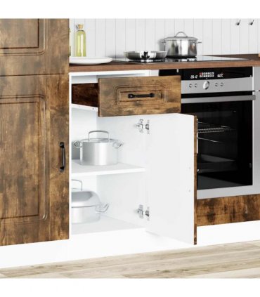 vidaXL Kitchen Base Cabinet Kalmar Smoked Oak Engineered Wo — Model: 1x bottom cabinet (1 door 1 drawer) 40 cm wide 81.5 cm high