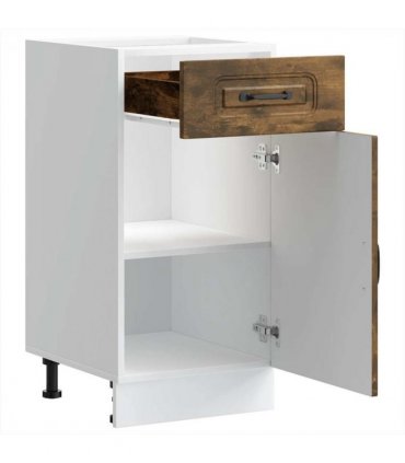vidaXL Kitchen Base Cabinet Kalmar Smoked Oak Engineered Wo — Model: 1x bottom cabinet (1 door 1 drawer) 40 cm wide 81.5 cm high