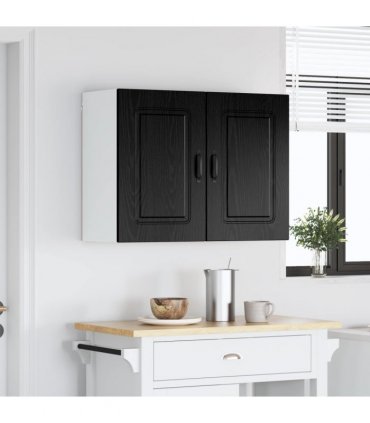 vidaXL Dishwasher Panel Kalmar Black Oak 80 x 31 x 60 cm — Model: 1x wall cabinet (2 doors) 80 cm wide 60 cm high