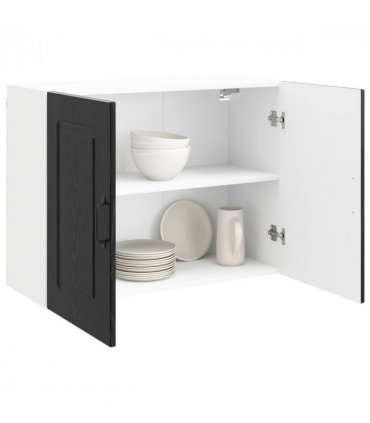 vidaXL Dishwasher Panel Kalmar Black Oak 80 x 31 x 60 cm — Model: 1x wall cabinet (2 doors) 80 cm wide 60 cm high