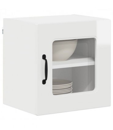vidaXL Dishwasher Panel Kalmar 2 pcs High Gloss White 40 x 31 x 40 — Model: 2x wall glass cabinet (1 door) 40 cm wide 40 cm high