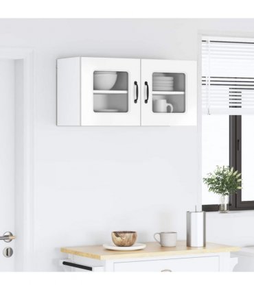 vidaXL Dishwasher Panel Kalmar 2 pcs High Gloss White 40 x 31 x 40 — Model: 2x wall glass cabinet (1 door) 40 cm wide 40 cm high