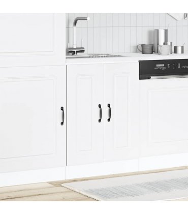 vidaXL Sink Base Cabinet Kalmar White 60x46x81.5 cm Engineered Wood — Model: 1x bottom cabinet (2 doors) 60 cm wide 81.5 cm high
