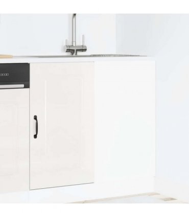 vidaXL Kitchen Base Cabinet "Kalmar" High Gloss White Enginee — Model: 1x corner bottom cabinet (1 door) 86 cm wide 81.5 cm high
