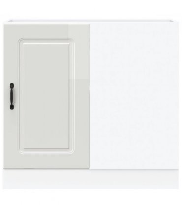 vidaXL Kitchen Base Cabinet "Kalmar" High Gloss White Enginee — Model: 1x corner bottom cabinet (1 door) 86 cm wide 81.5 cm high